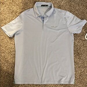 Men's Light Blue Striped Polo Ralph Lauren Golf Shirt